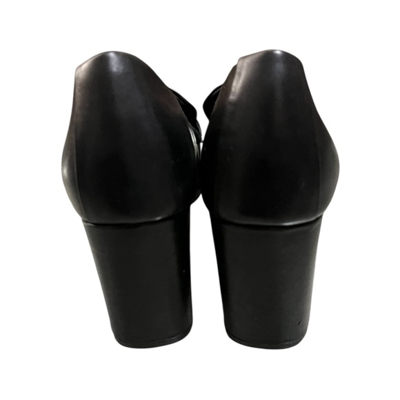 Taryn Rose Hadlee blossom black leather heeled loafers - Picture 4 of 8